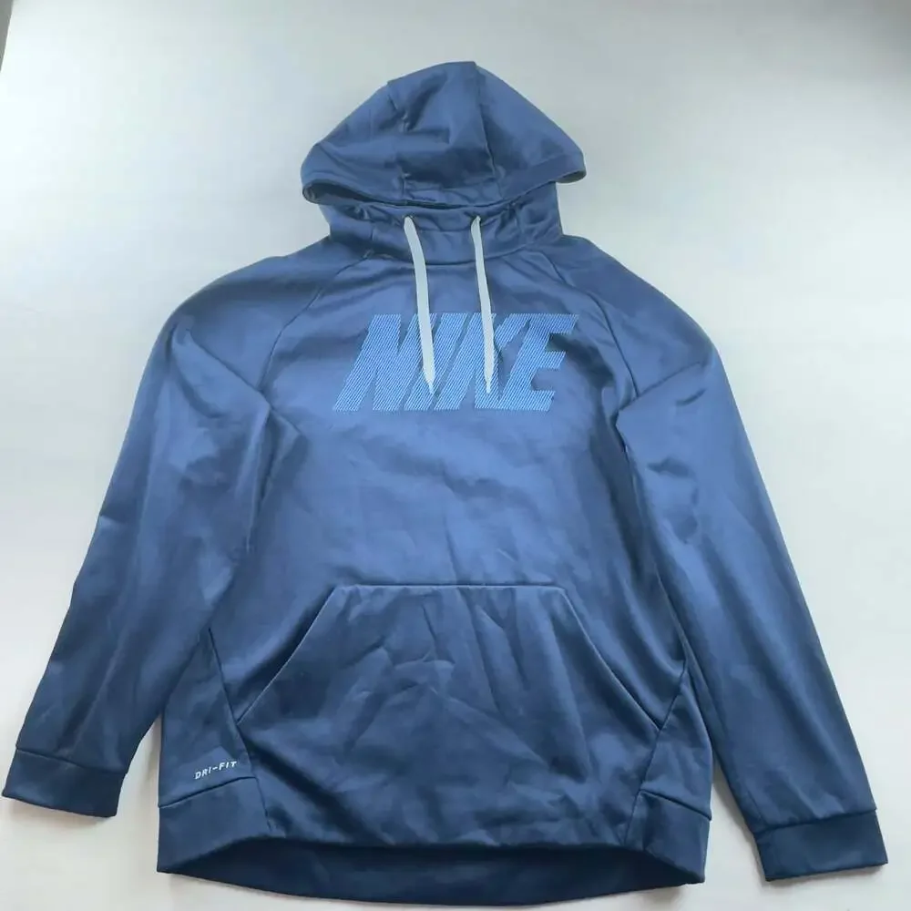 Nike Dri-Fit Blue Pullover Athletic Hoodie Mens Size L